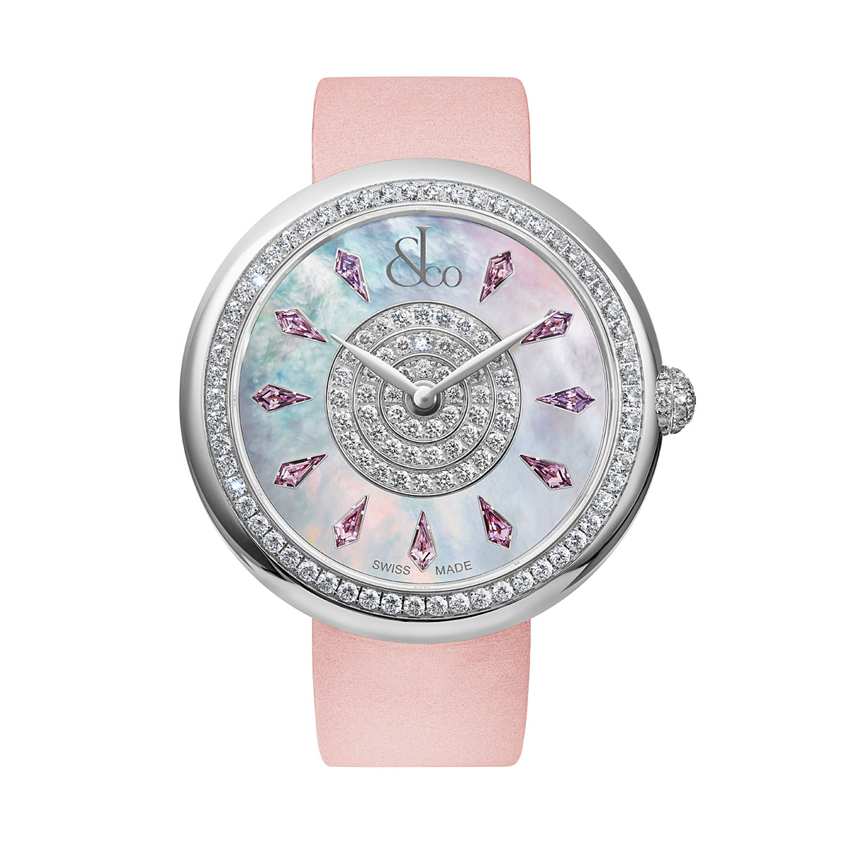Jacob & Co Brilliant Pink Sapphire in Stainless Steel