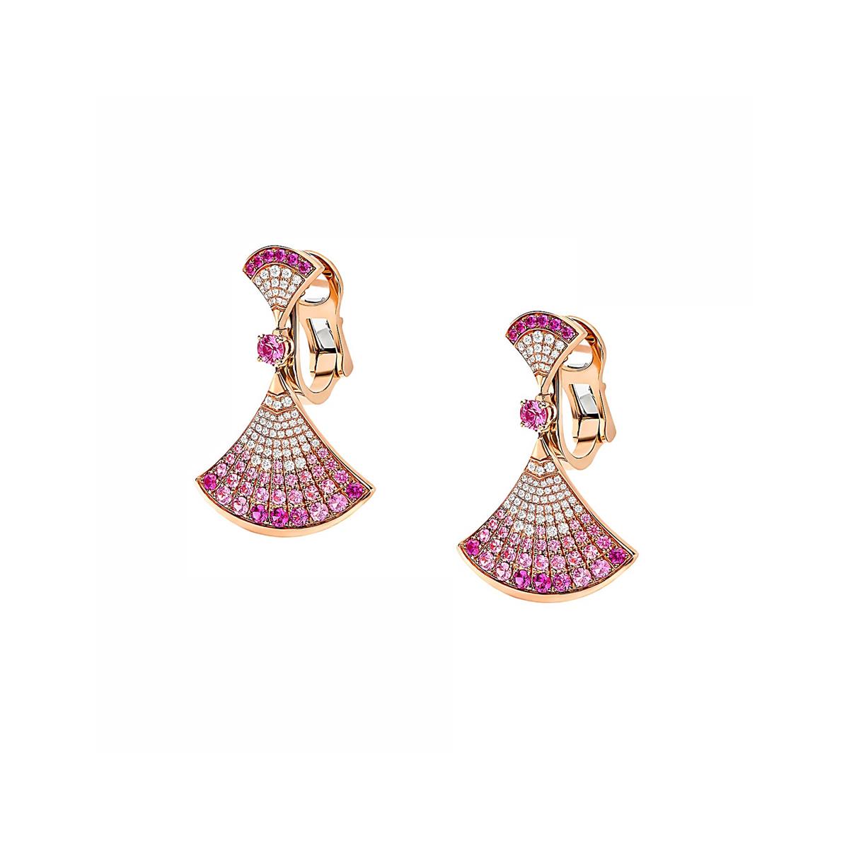 Bvlgari Divas Dream 18k Pink Sapphire and Diamond Earrings