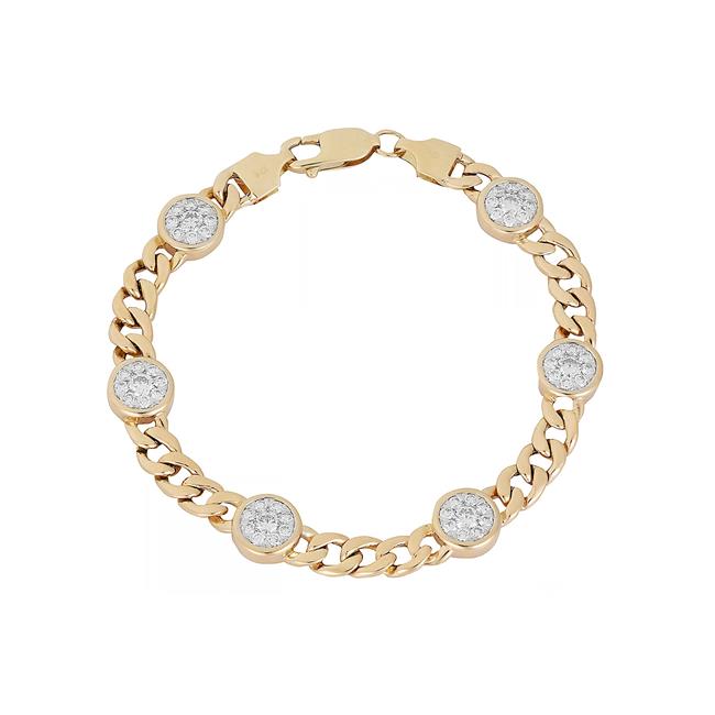 London Collection 14k Two Tone Diamond Link Bracelet