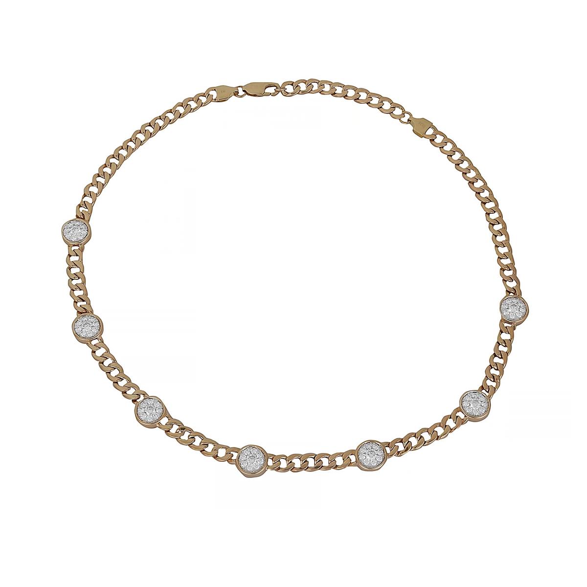 London Collection 14k Two Tone Diamond Link Necklace