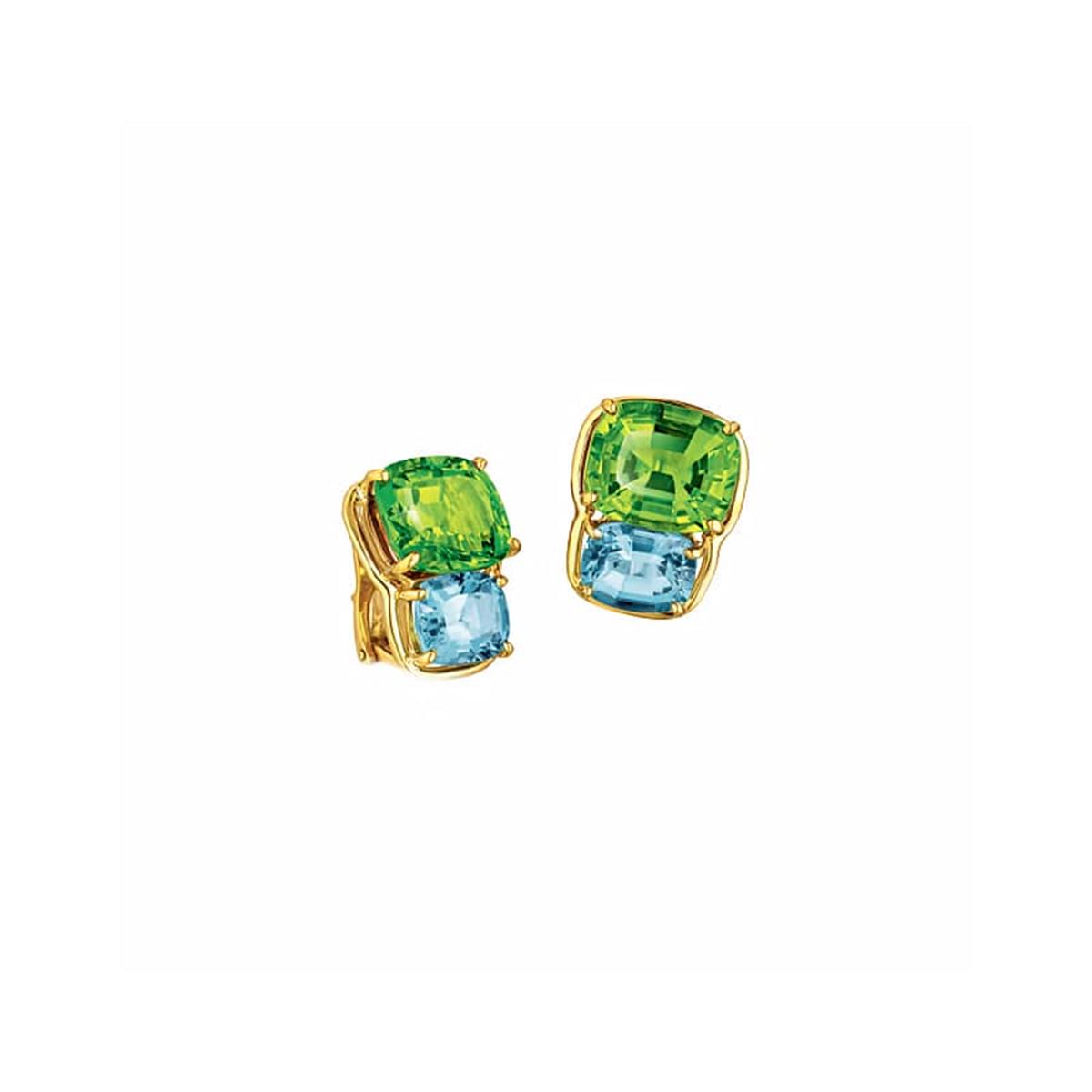 Verdura 2 Stone Earclips