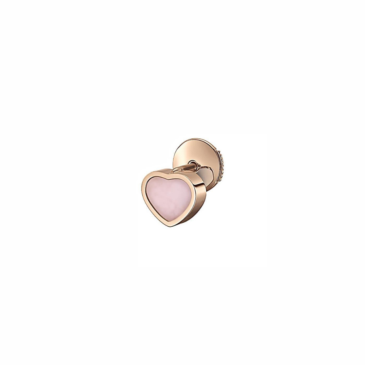 Chopard My Happy Hearts 18k Rose Gold Pink Opal Single Earring