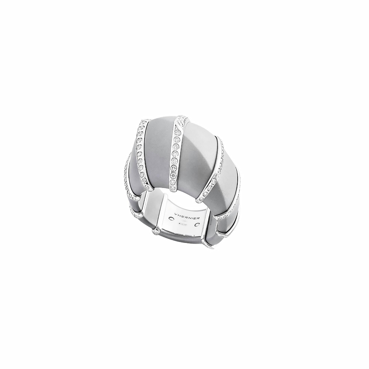 Vhernier Ardis 18k White Gold Aluminum Diamond Ring