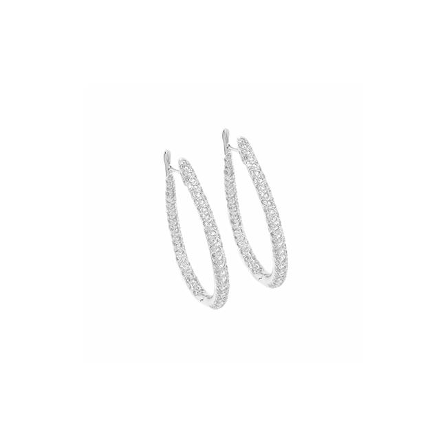London Collection 18k White Gold Teardrop Inside-Out Hoop Earrings