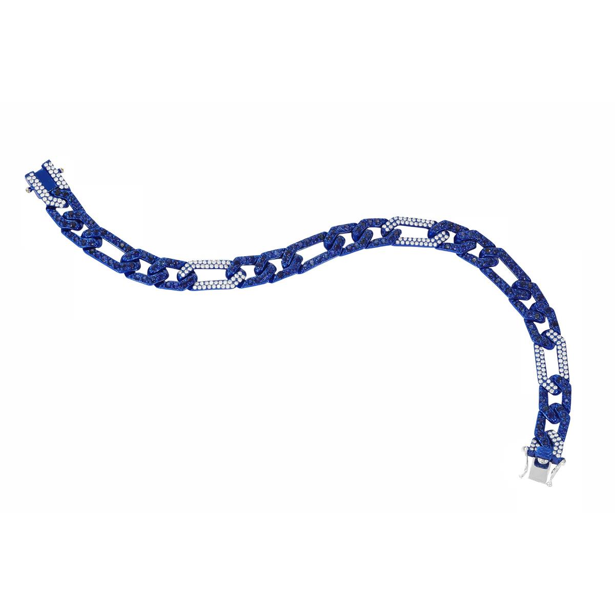 London Collection 18k Blue Sapphire and Diamond Link Bracelet