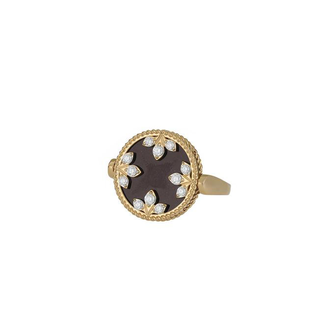Roberto Coin Venetian 18k Yellow Gold Diamond Black Jade And Pearl Ring