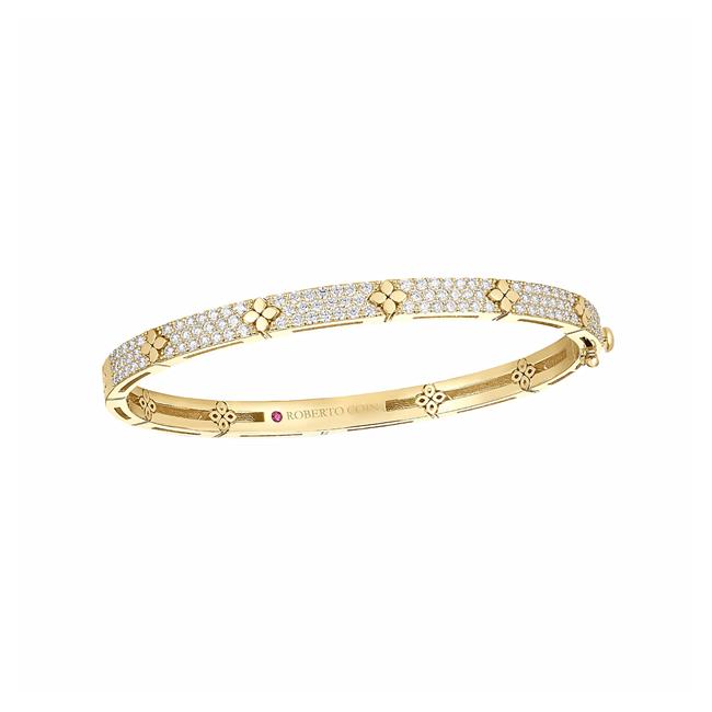 Roberto Coin Love in Verona 18k Yellow Gold And Diamond Bangle Bracelet