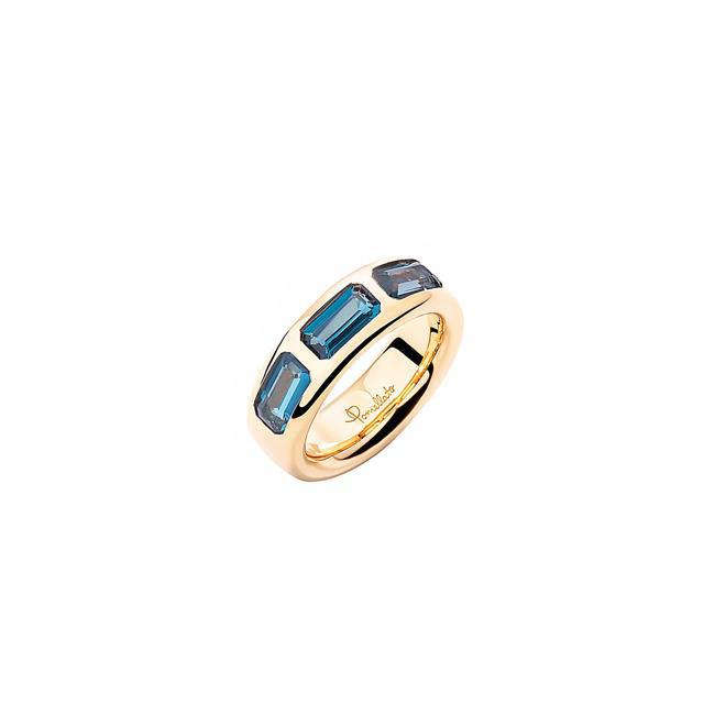 Pomellato Iconica 18k Rose Gold London Blue Topaz Ring