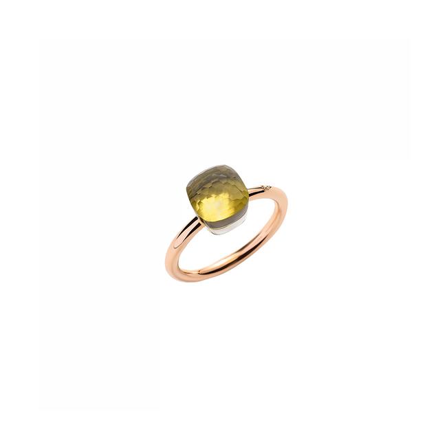 Pomellato Nudo 18k Two Tone Lemon Quartz Petite Ring