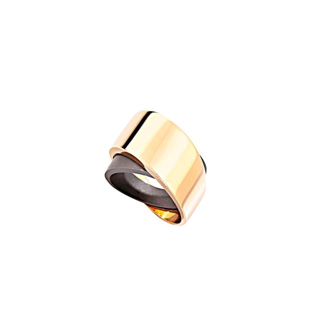 Vhernier Tourbillion Midi 18k Rose Gold and Titanium Ring