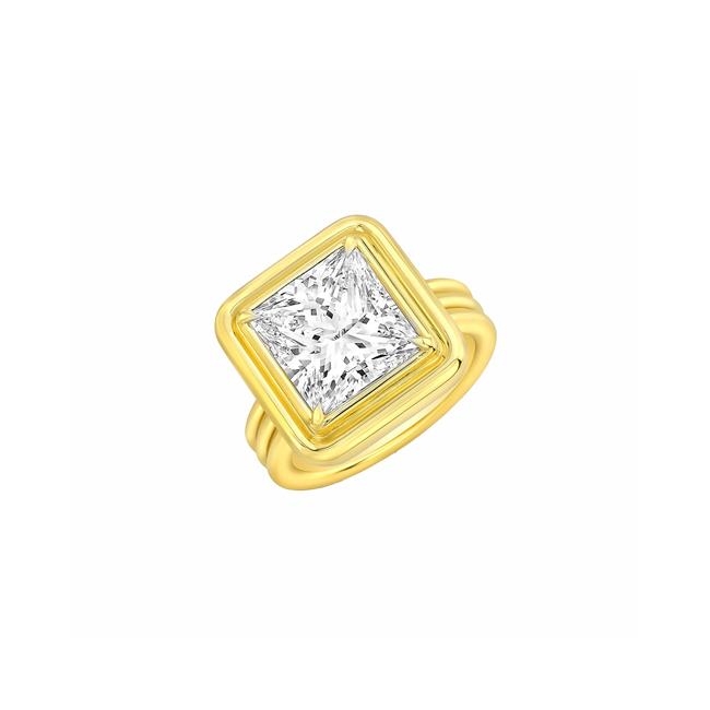 London Collection 18k Yellow Gold Diamond Twin Bezel Ring
