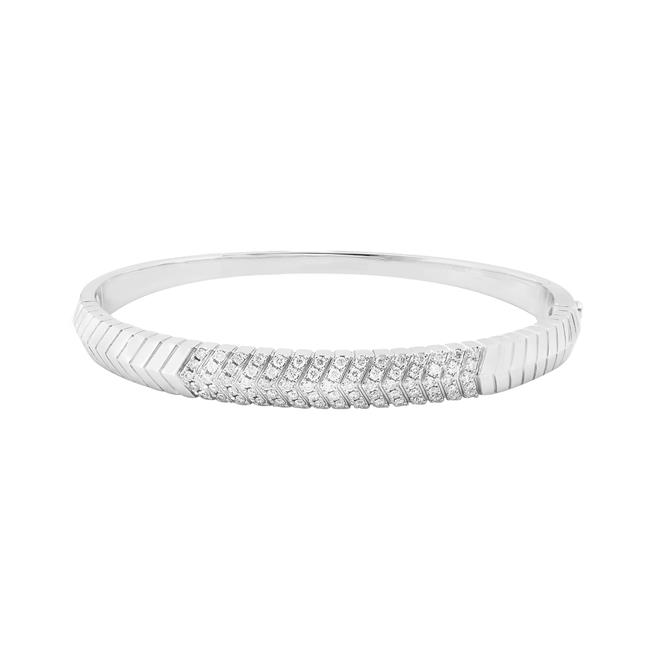 London Collection 18k White Gold 75 Diamond Bangle Bracelet