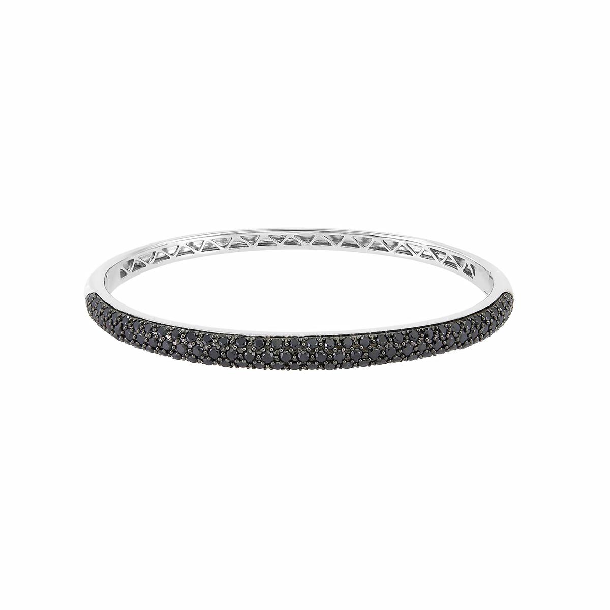 London Collection White Gold Black Diamond Bangle