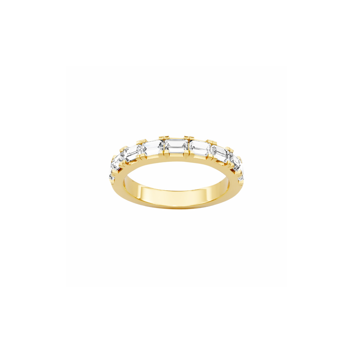 TWO by London 14k Yellow Gold East West Baguette Diamond U Prong Band