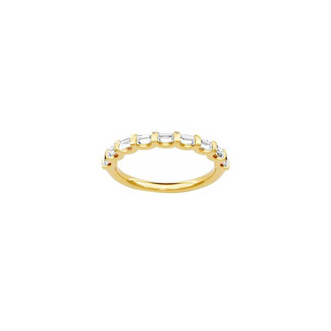 TWO By London 14k Yellow Gold Baguette Diamond U Prong Band 6