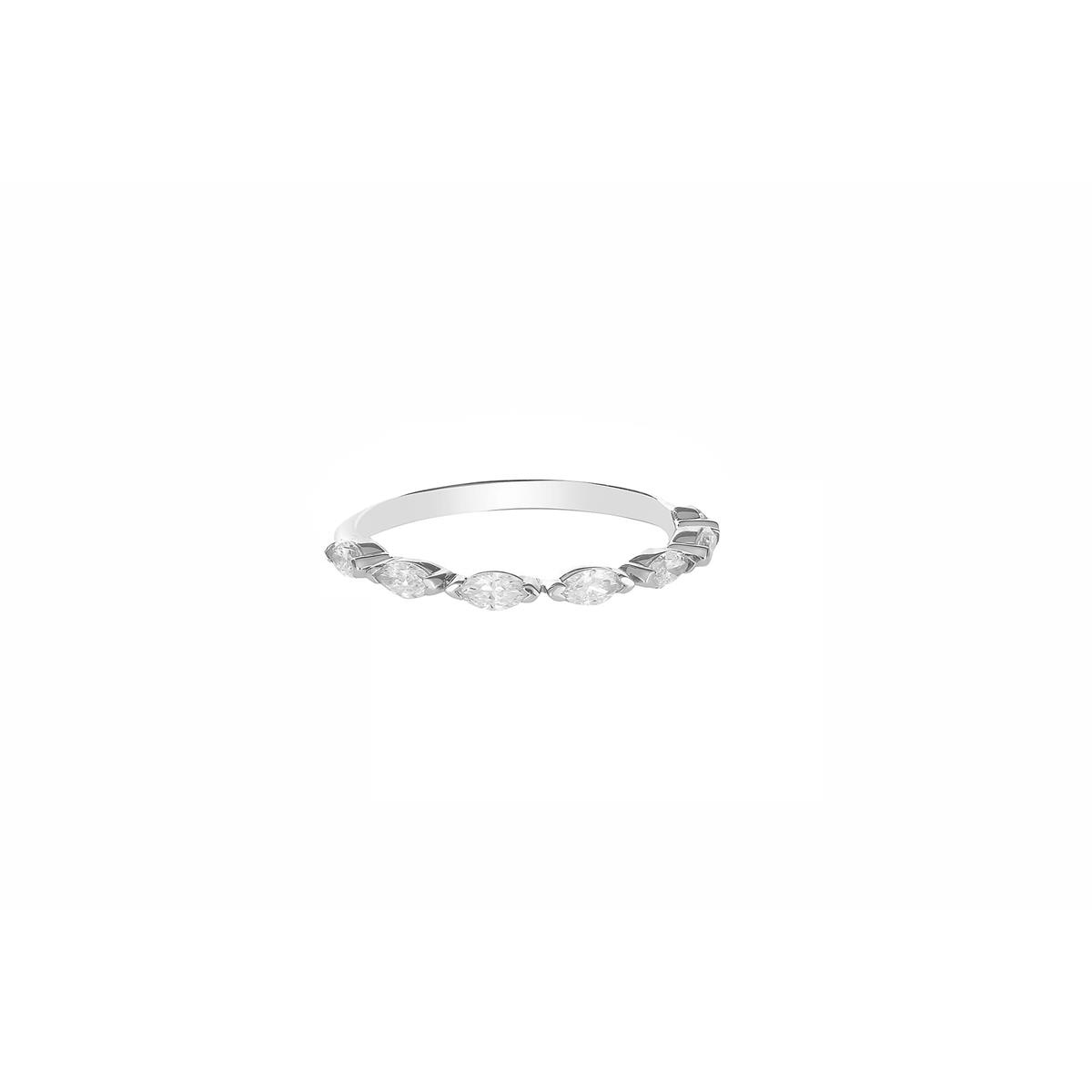 London Collection Platinum Half Diamond East-West Band Ring