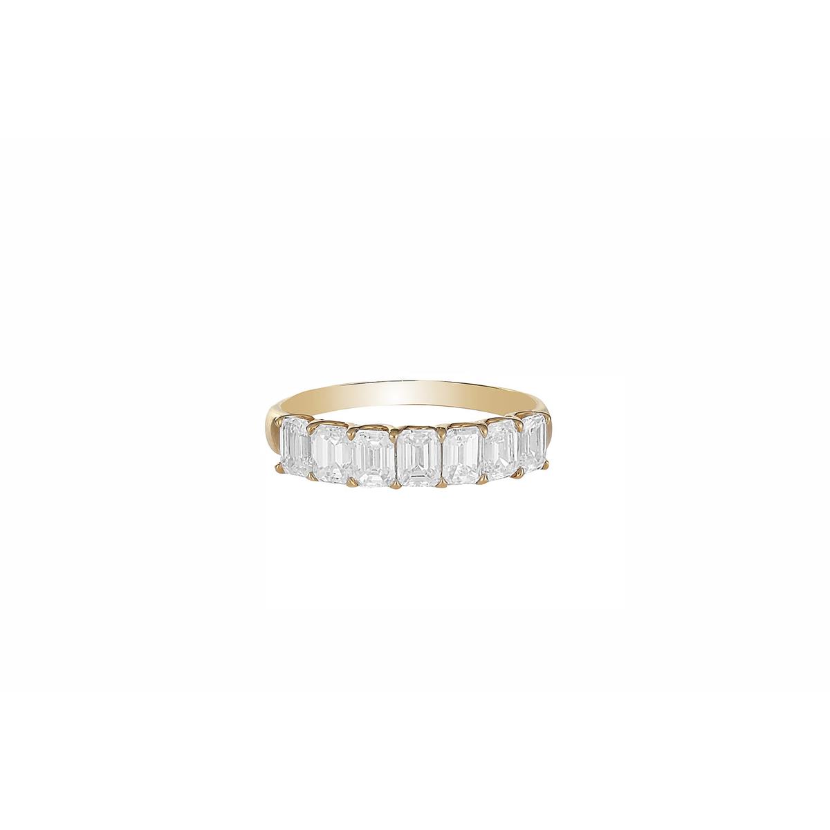 London Collection 18k Yellow Gold Half Emerald Cut Diamond Band