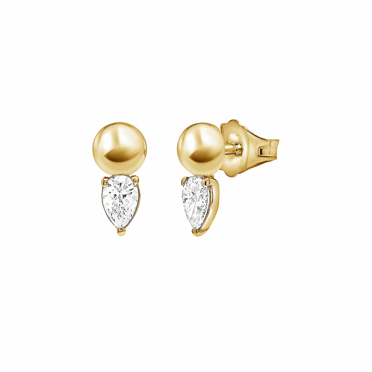 London Collection Pear Shape Diamond Stud Earrings