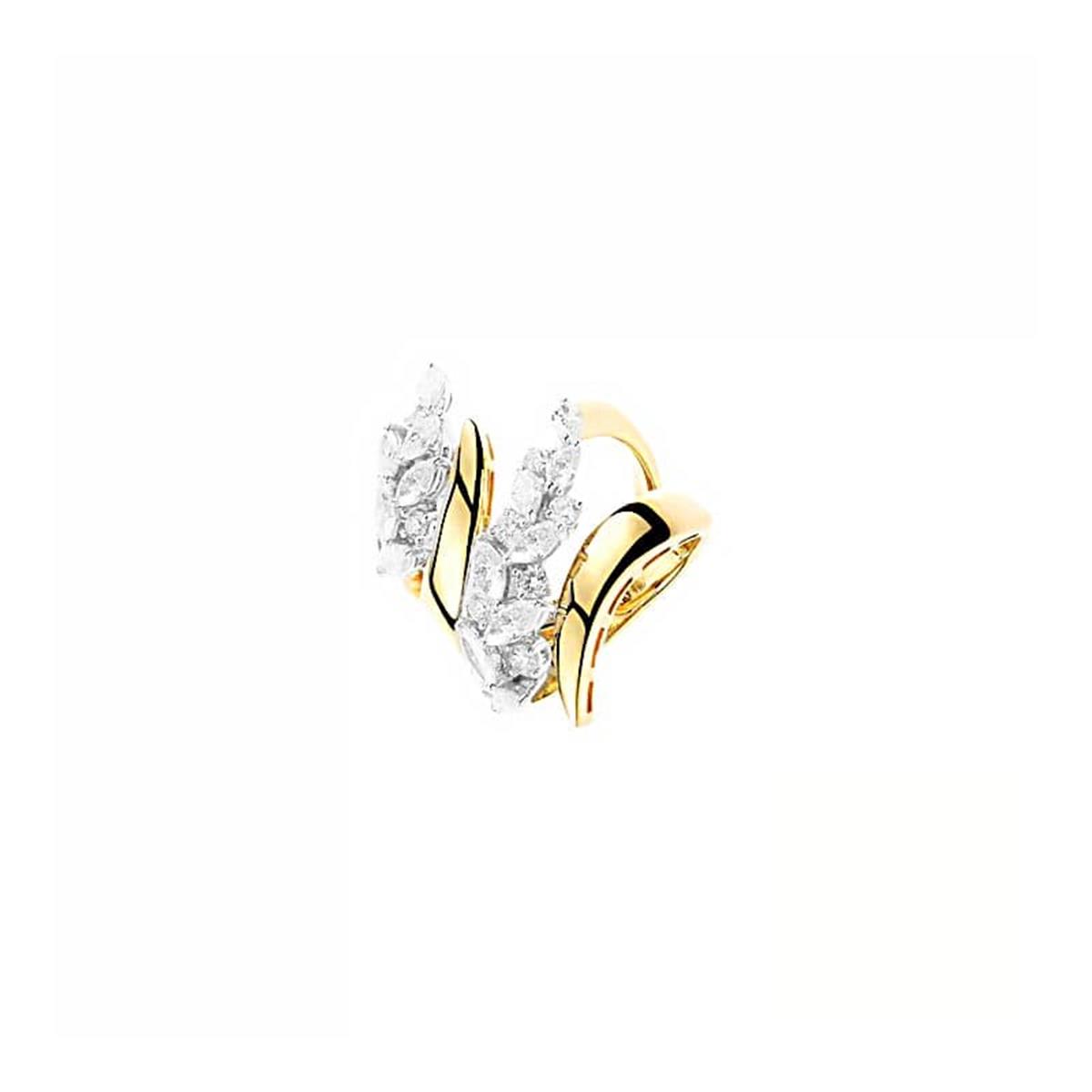Yeprem Golden Strada 18k Two Tone Diamond Stacking Ring