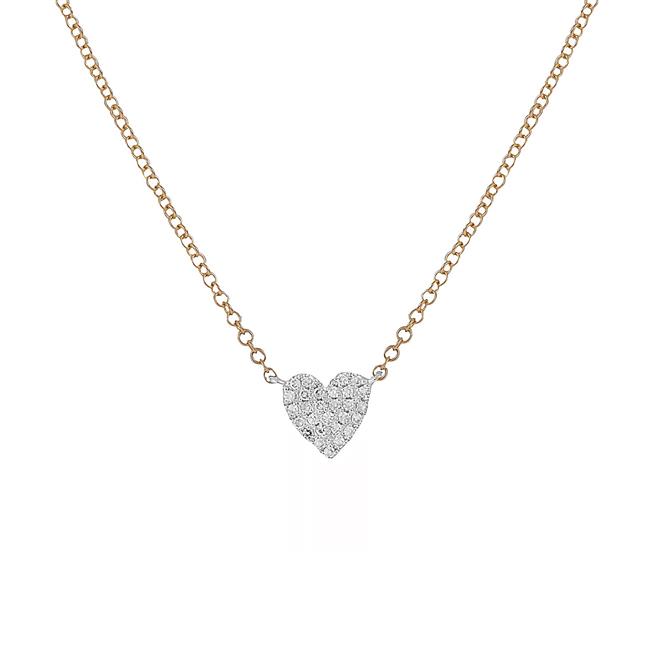 London Collection 14k Two Tone Diamond Heart Necklace