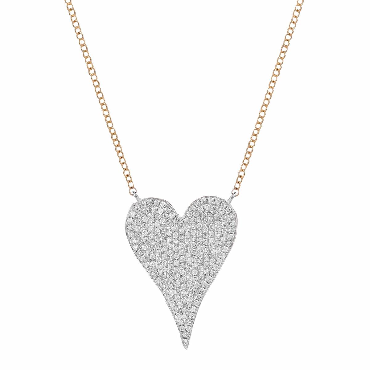 London Collection Two Tone Diamond Heart Pendant Necklace