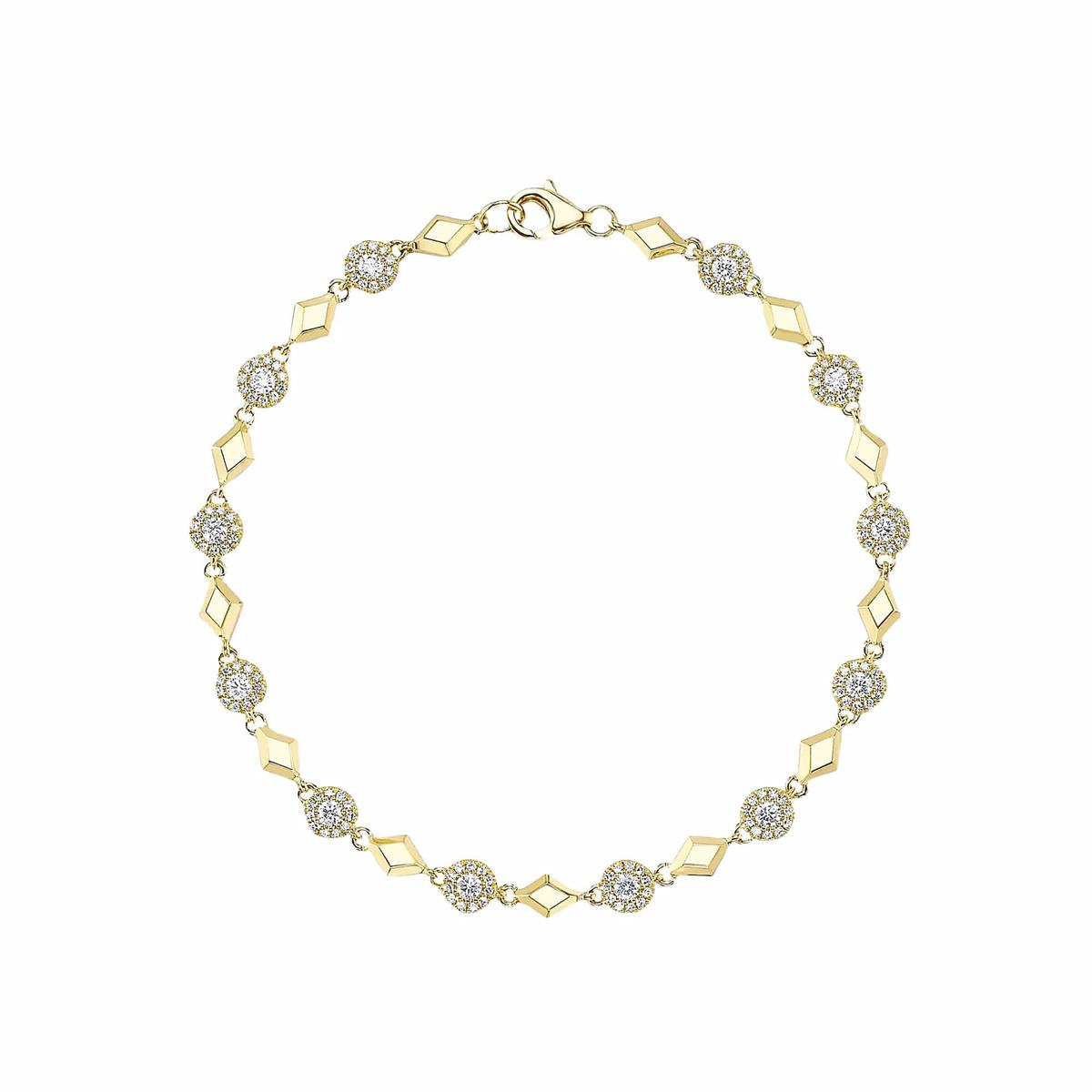 London Collection 14k Alternating Diamond Bracelet