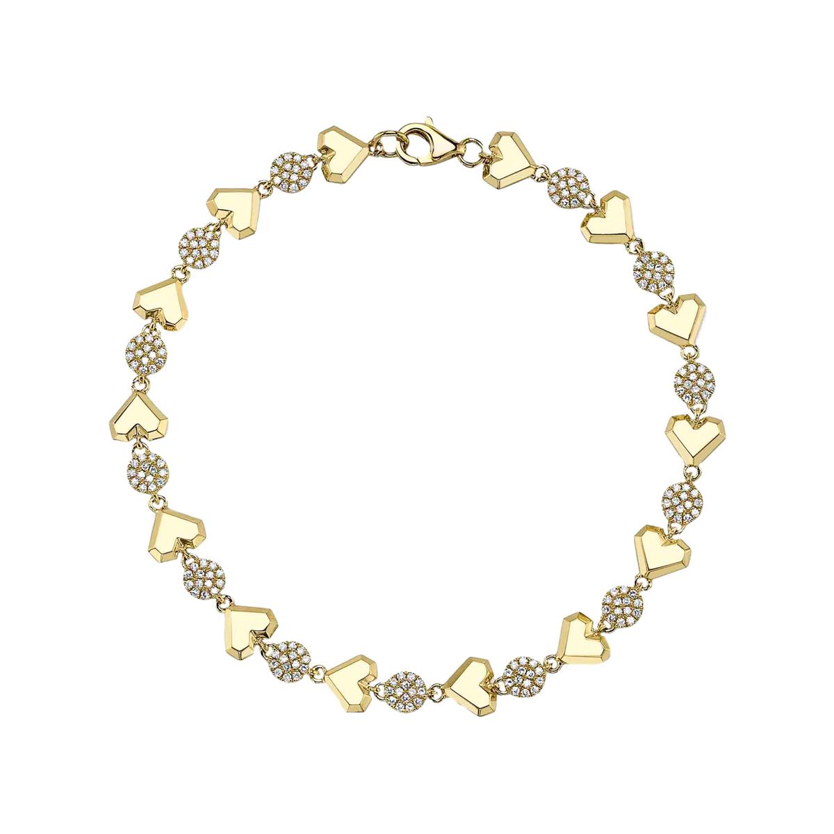 London Collection Heart and Diamond Alternating Bracelet