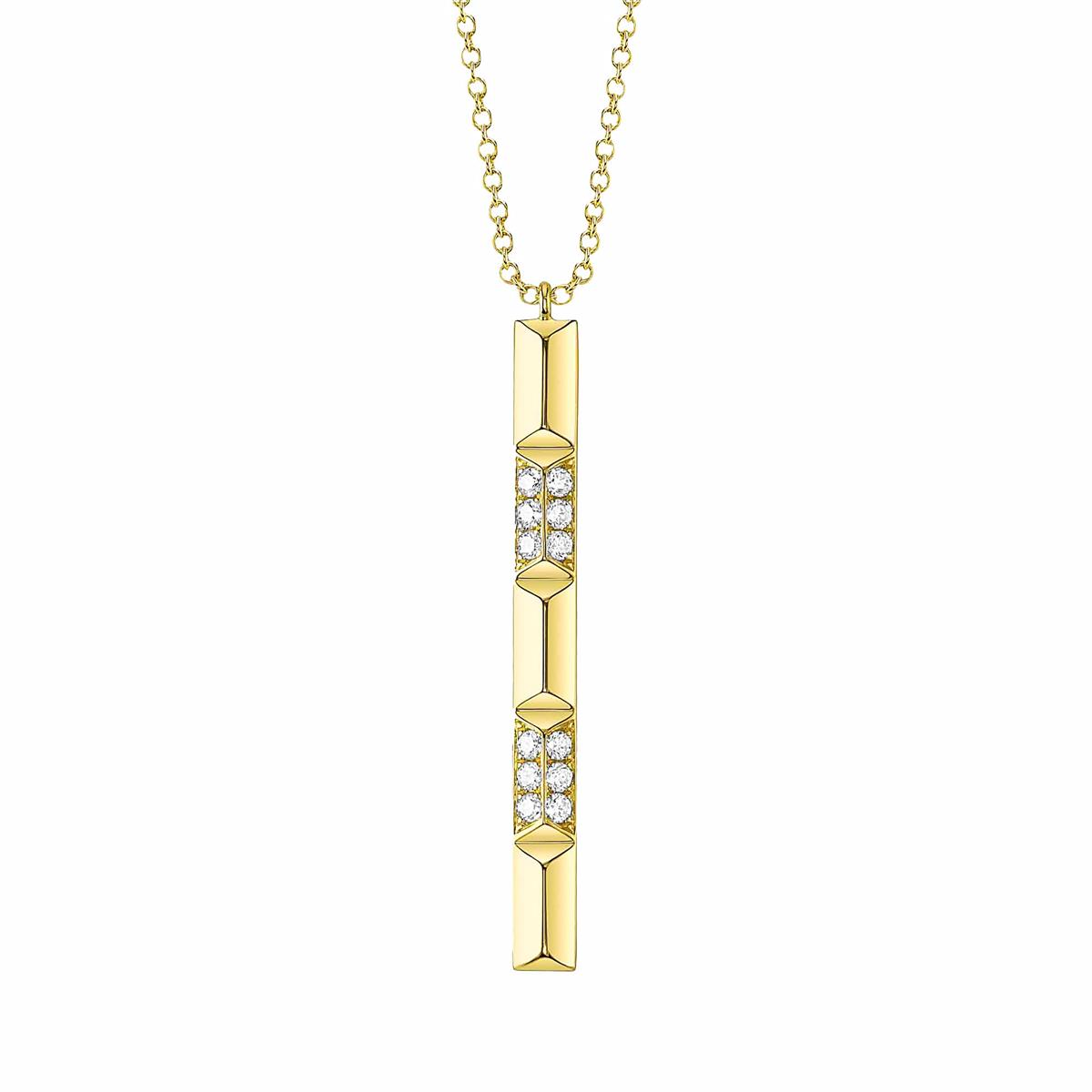 London Collection 14k Geometric Diamond Pendant Necklace