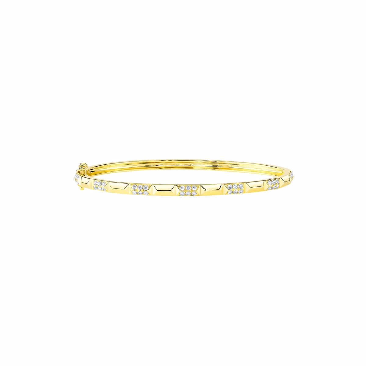London Collection 14k Geometric Diamond Bangle Bracelet