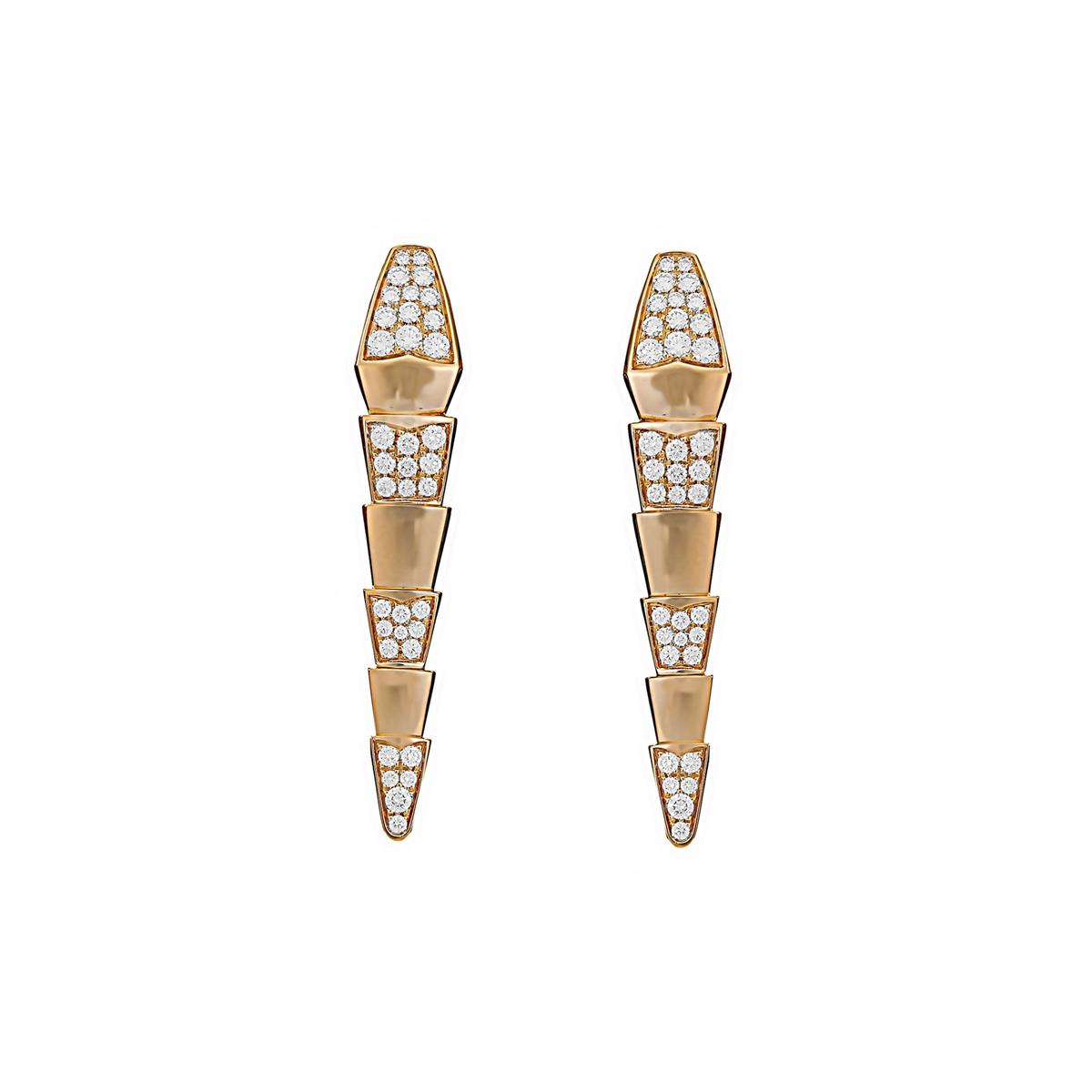 Bvlgari Serpenti Viper 18k Yellow Gold Diamond Earrings