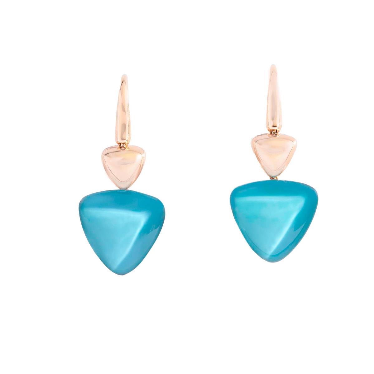 Vhernier Freccia Rose Gold Turquoise Earrings