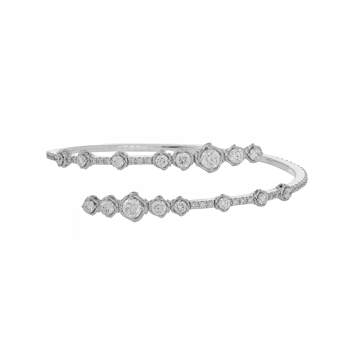 A. Link White Gold Abbracci Diamond Wrap Bracelet