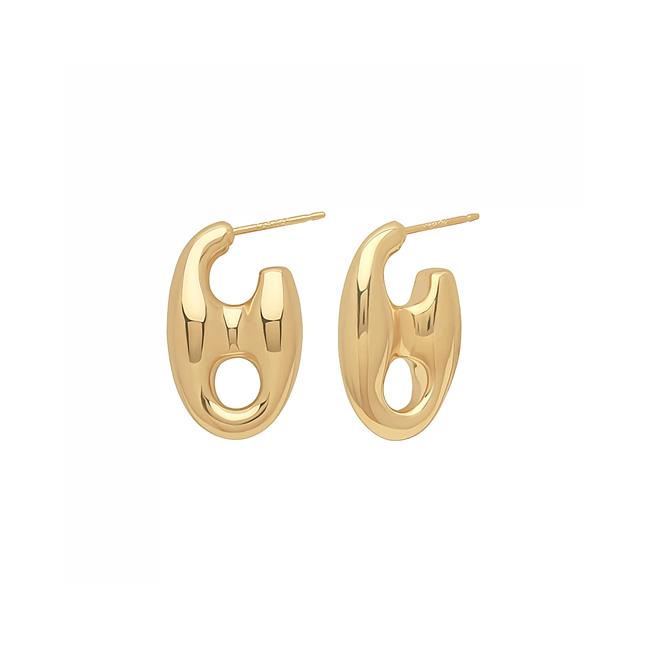 London Collection 14k Yellow Gold Mariner Link Hoop Earrings