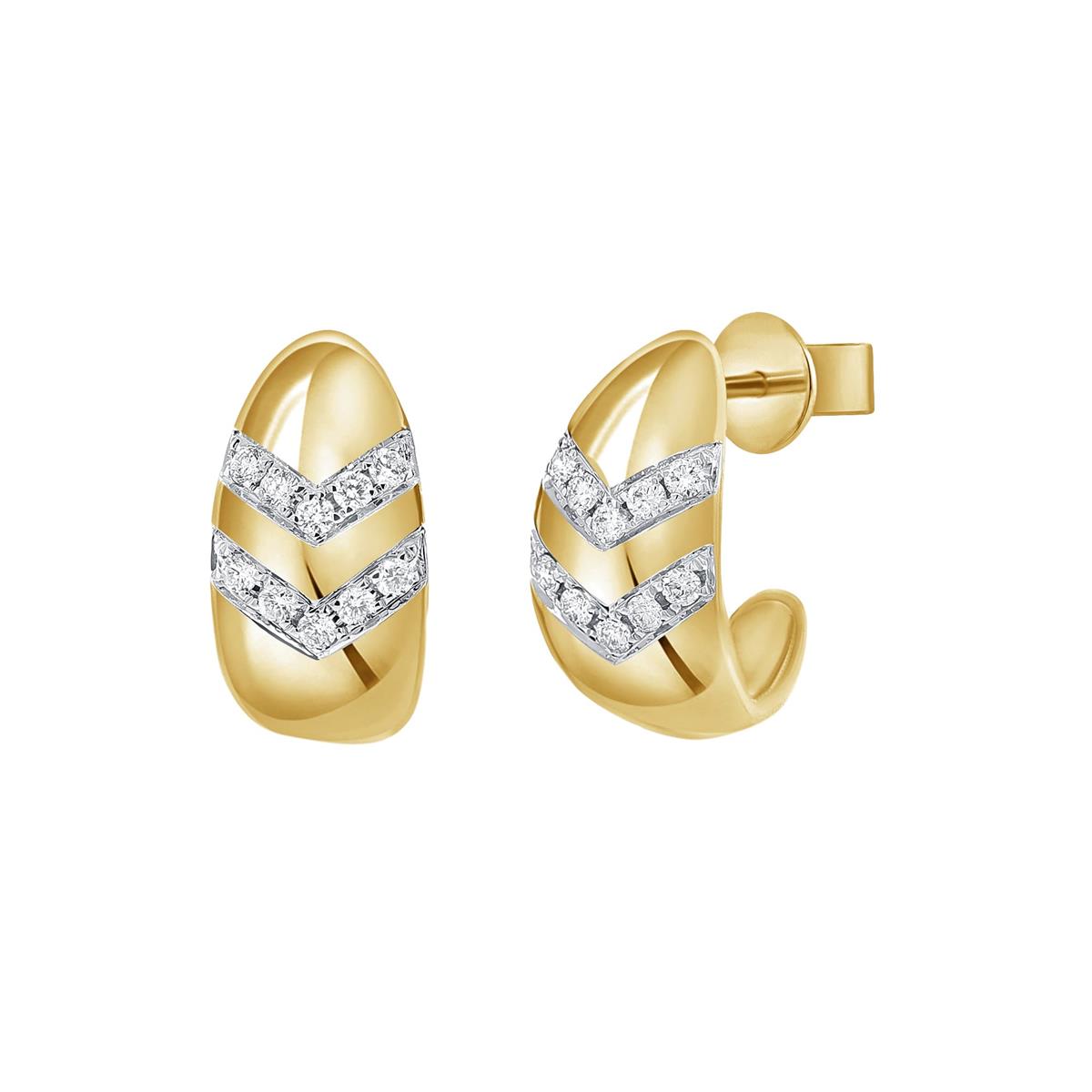 London Collection 14k Diamond Huggie Earrings