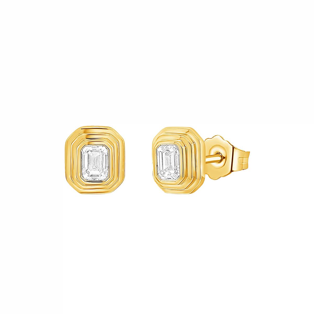 London Collection 14k Bezel Set Stud Earrings