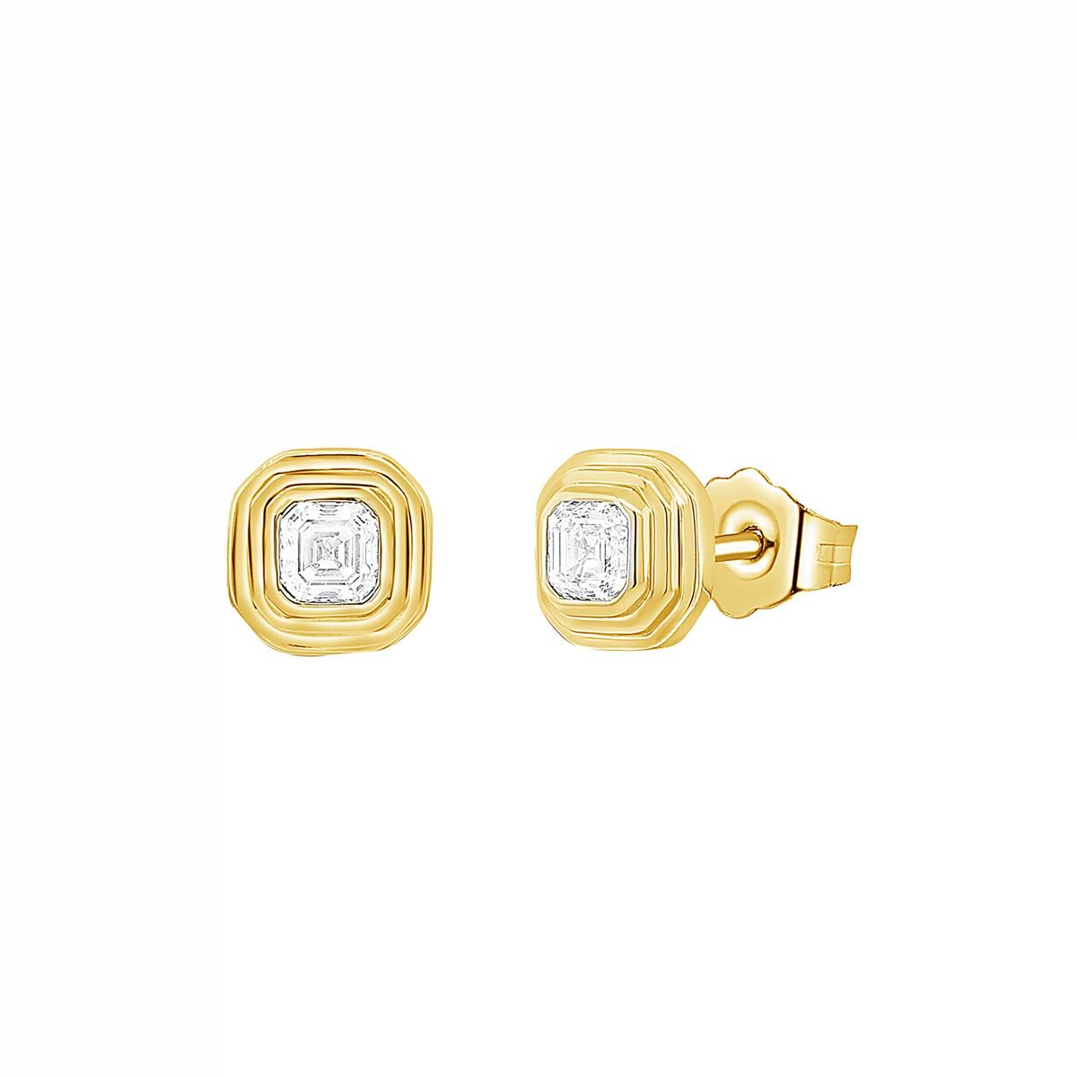 London Collection 14k Bezel Set Stud Earrings