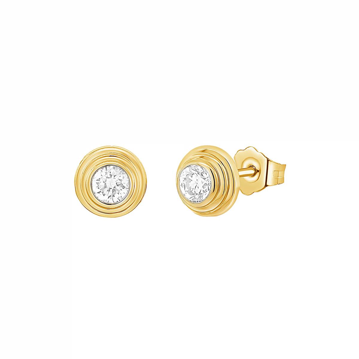 London Collection 14k Bezel Set Stud Earrings