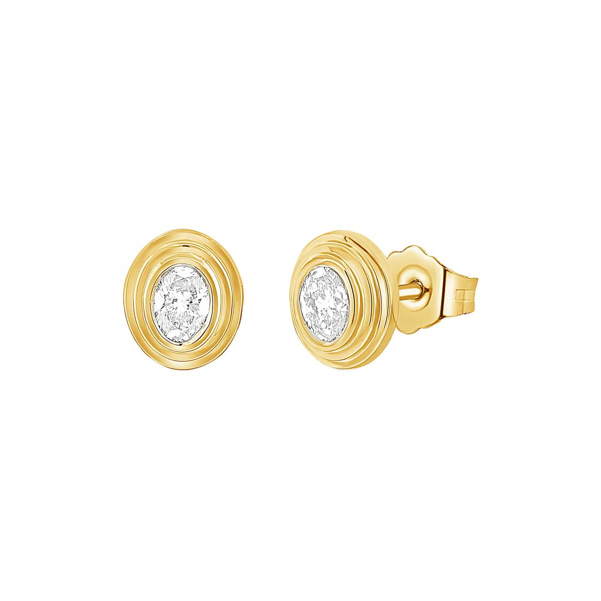 London Collection 14k Bezel Set Stud Earrings