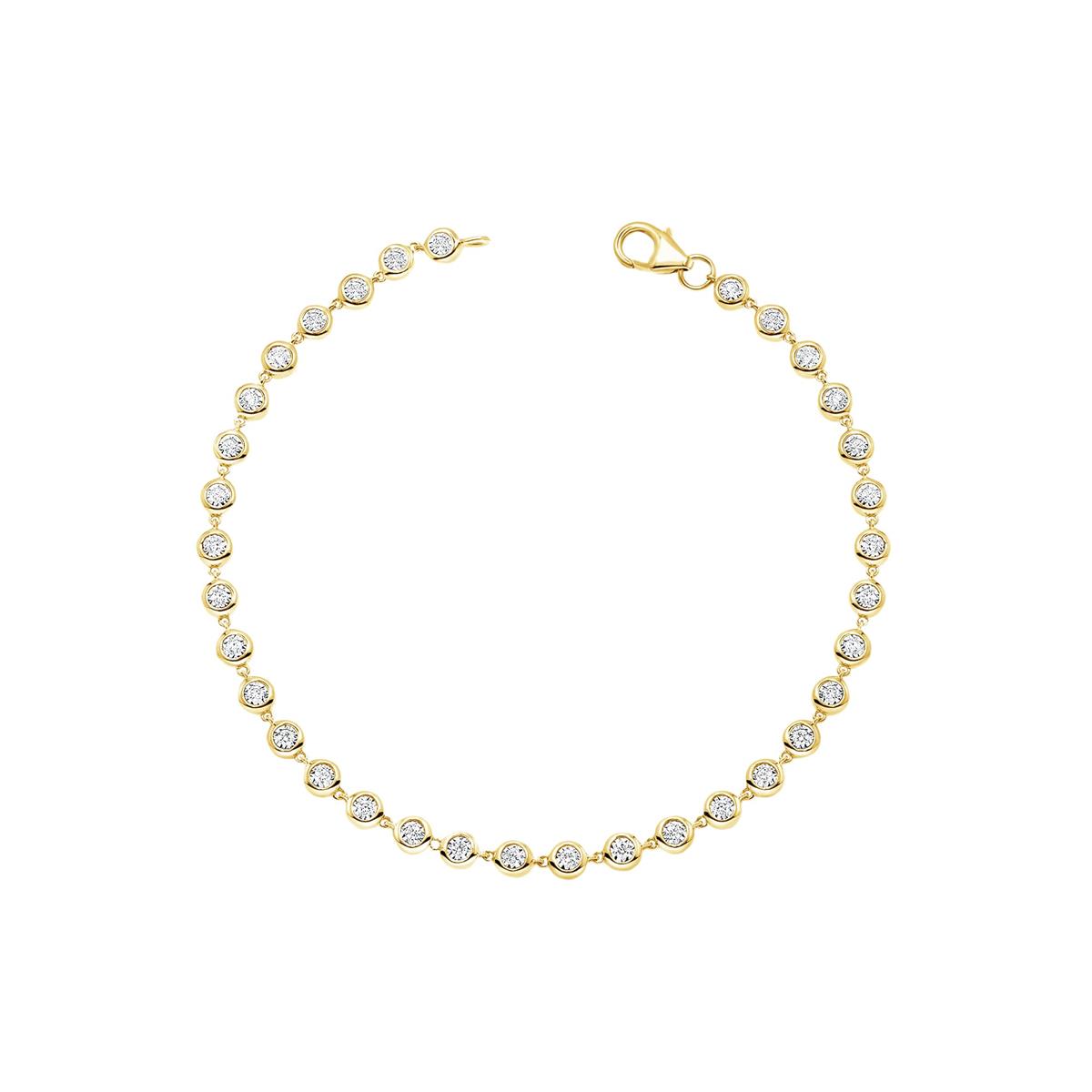 London Collection 14k Bezel Set Diamond Tennis Bracelet