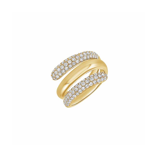 London Collection 14k Yellow Gold Diamond Wrap Ring Size 7