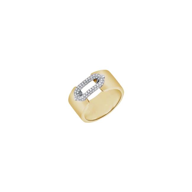 London Collection 14k Yellow Gold Diamond Link Open Ring