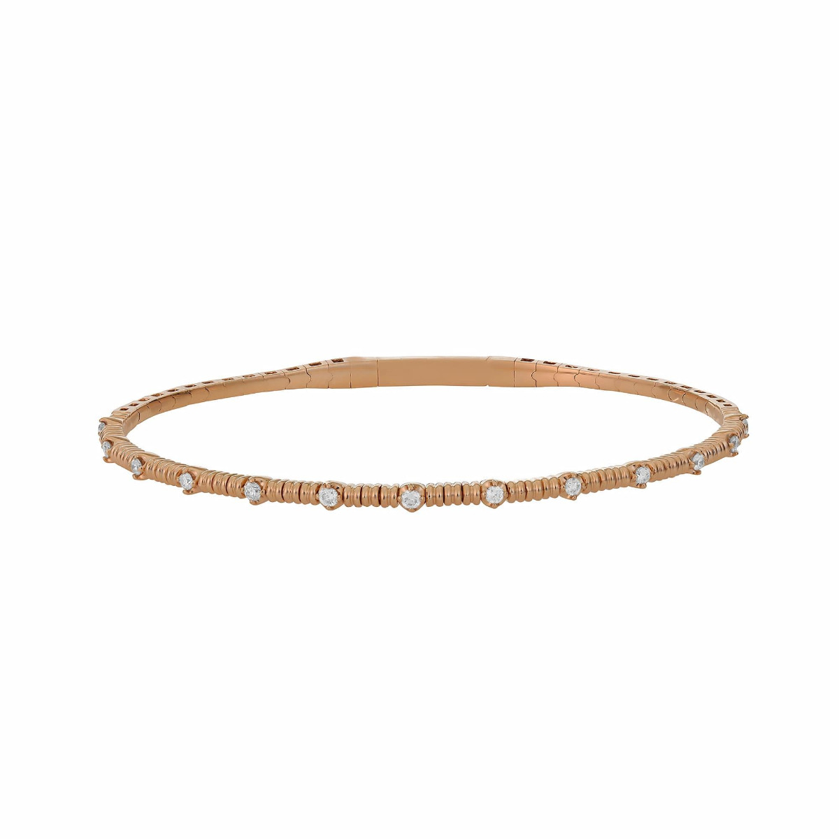 Flexie by London Rose Gold Diamond Station Bracelet