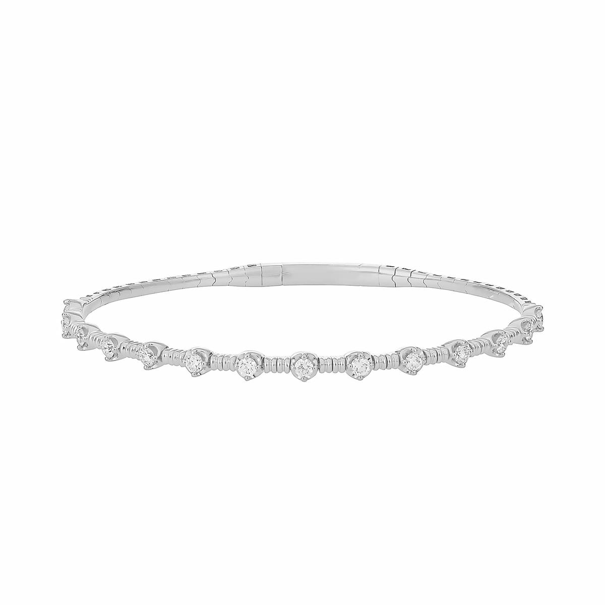 Flexie by London 14k Gold Diamond Station Bracelet 0.52cts