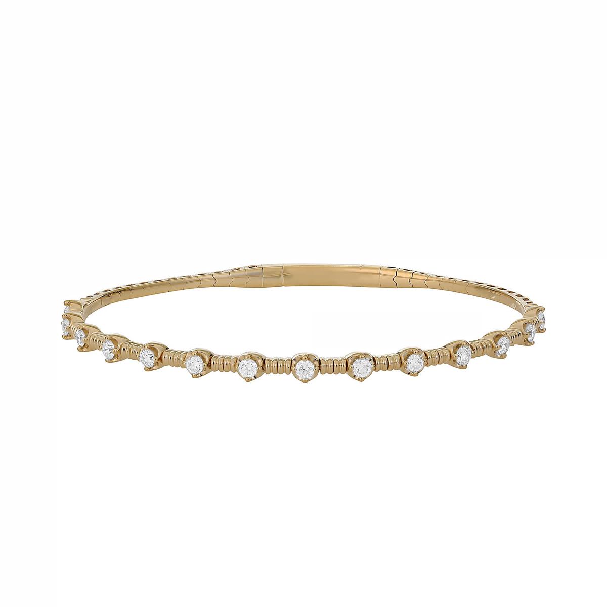 Flexie by London 14k Gold Diamond Station Bracelet 0.52cts