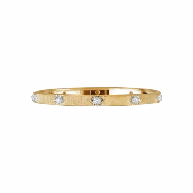 Buccellati Marci Classica Rigato 18k Two Tone Diamond Bangle