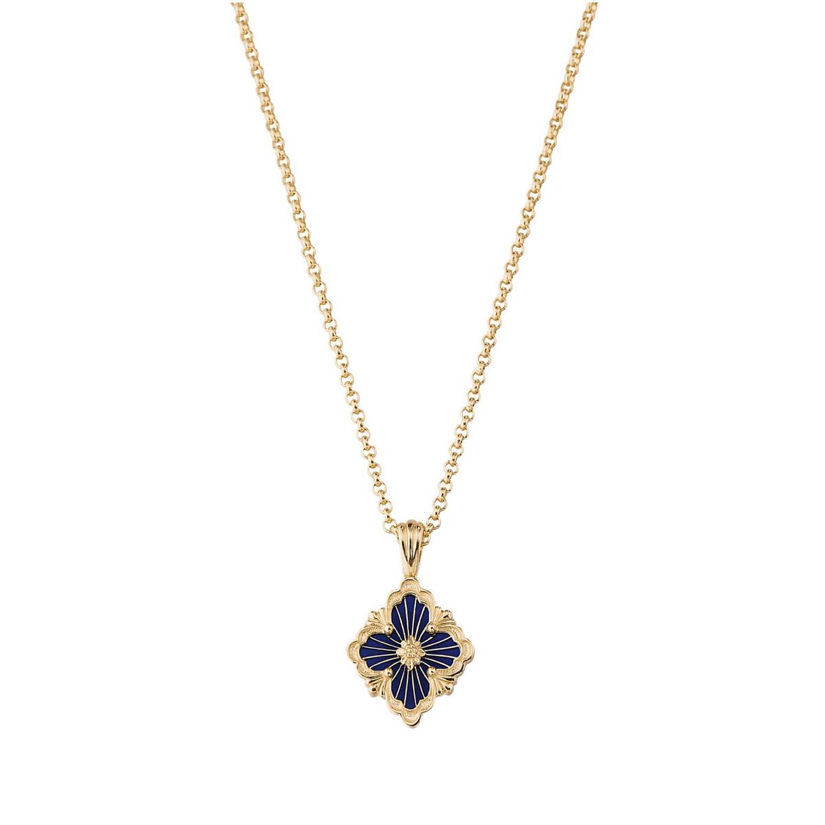Buccellati Opera Tulle 18k Yellow Gold Enamel Medium Motif Pendant Necklace