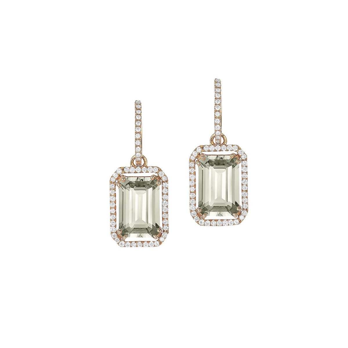 Goshwara Gossip 18k Yellow Gold Prasiolite Diamond Earrings