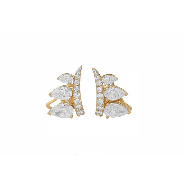 London Collection 18k Yellow Gold Diamond Crawler Earrings