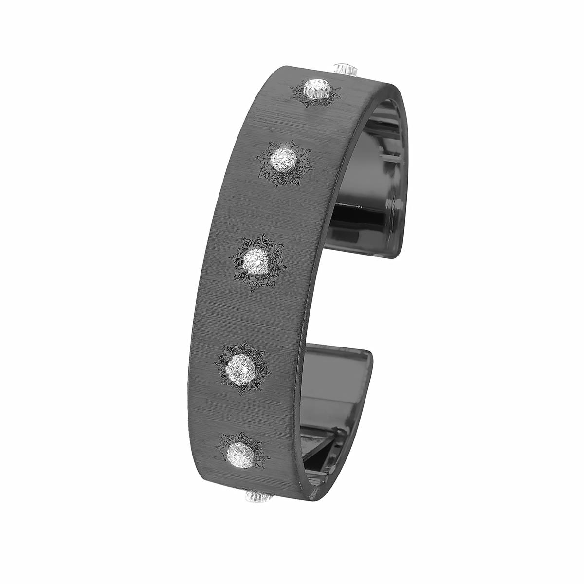 Buccellati Macri Classica 18k Two Tone Diamond Cuff Bracelet