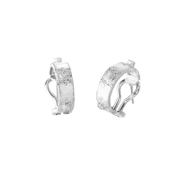 Buccellati Marci Classica 18k Gold Diamond Huggie Earrings